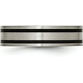 thumbnail image 4 of Chisel Titanium Brushed Black Enamel 6.2mm Flat Band - Ring Size 9.0, 4 of 8