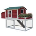 thumbnail image 1 of PawHut 63" Chicken Coop Wooden Hen House Rabbit Hutch Poultry Cage Pen Outdoor Backyard With Garden Box, Run Area, Nesting Box Brown, 1 of 10