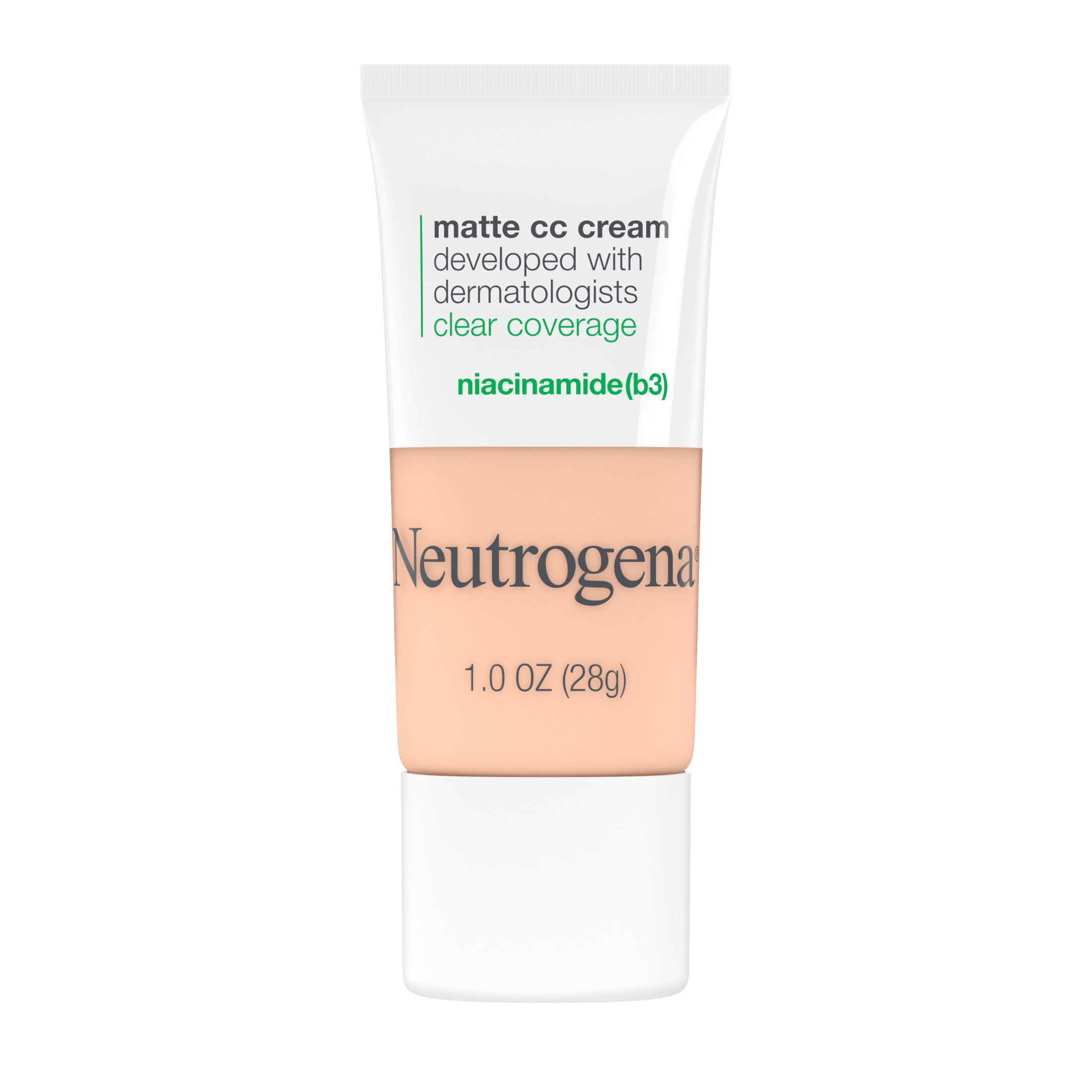 (2 pack) Neutrogena Clear Coverage Flawless Matte CC Cream, Shell, 1 oz