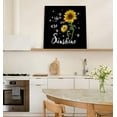 thumbnail image 6 of Square Wall Art Canvas Oil Painting, Sunflower Bees You Are My Sunshine Black Office Artworks for Bedroom Living Room Bathroom Home Decor, Stretched and Wooden Ready to Hang, 12x12 Inch, 6 of 6