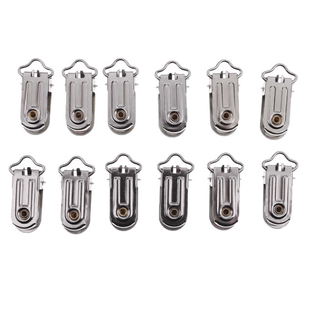 20 Metal Suspeer Pacifier Webbing Mitten Clip w Rou Insert 1.5cm