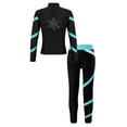 thumbnail image 2 of Alvivi Kids Girls Figure Ice Skatinhg Costume 2 Pieces Gym Workout Tracksuit Sweatshirt and Leggings Blue Green 6, 2 of 7