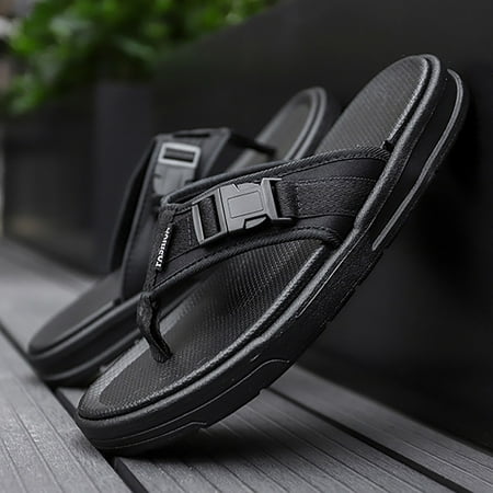 

ZTTD Men s Summer New Indoor and Outdoor Beach Korean Fashion EVA Flip Flop Black