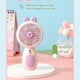 thumbnail image 5 of Ventilador de mano con luz LED - Mini ventilador portátil recargable por USB, refrigeración de 3 velocidades, uso en mesa, diseño compacto de 6,1 pulgadas, 5 of 6