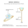 thumbnail image 5 of Rosec Jewels Round Shape Ethiopian Opal Solitaire Ring with Diamond for Women (8 mm), 14K Yellow Gold, US 5.50, 5 of 9