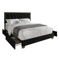 thumbnail image 4 of Home Design Valdez Full Upholstered Storage Platform Bed Frame with Gold Aluminum Trim and Four Under-Drawers, Black, Easy Assembly, 4 of 6