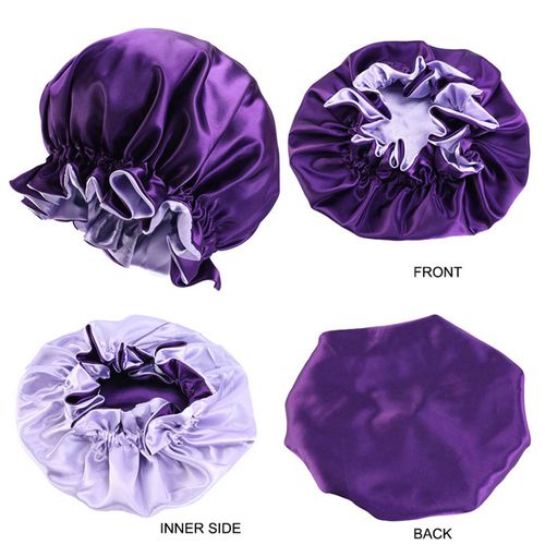 Numb 2pack Satin Bonnet Adjustable Sleeping Bonnet(purple)women Men Double  Layer Satin Lined Sleep Cap For Sleeping Hair Wrap Hair Curly Bonnet Large