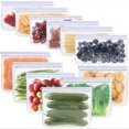 thumbnail image 4 of 20*22cm Lot de 5 Sacs en Silicone Réutilisables avec Fermeture Éclair et Support pour Aliments, Sacs de Congélation, Sacs à Sandwich, Sacs de Rangement pour Légumes, Lait, Collations, Viandes, 4 of 5