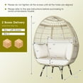 thumbnail image 3 of Costway Fauteuil Oeuf en Rotin Surdimensionné pour Patio avec Panier et 4 Coussins pour Intérieur Extérieur, 3 of 9