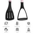 thumbnail image 3 of Espátula de nailon rosa, sartén antiadherente, colador de cocina especial, juego de cocina, espátula para el hogar, 3 of 5
