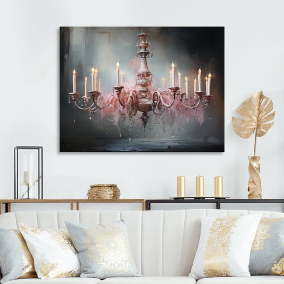 Designart "Minimalist Brilliance of Chandeliers I" Chandelier Canvas Wall Art