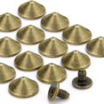 thumbnail image 3 of YORANYO 100 juegos de púas y tachuelas cónicas de 4,7 mm de altura, color bronce, 3/16 pulgadas, púas de bala, tachuelas y púas punk para ropa, zapatos, cinturones artesanales de cuero, accesorios par, 3 of 5