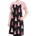 thumbnail image 5 of Black and Pink Christmas Tree Apron-Garden Aprons for Women with Pockets-Cotton Linen Waterproof Kitchen Cooking Gardening Aprons Adjustable for Kitchen,Cooking,BBQ and Salon 32"x27", 5 of 7
