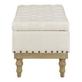 thumbnail image 5 of Landis Storage Bench in Linen White Fabric and Brushed Legs, 5 of 12