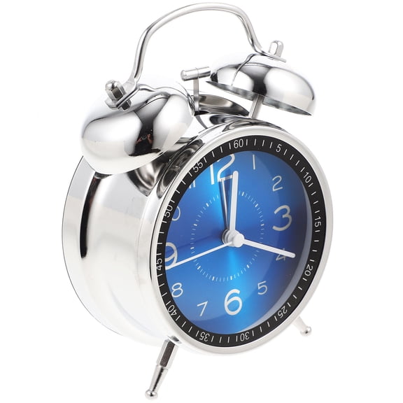 OUNONA Silent Dark Blue LED Desk Clock Battery Powered for Home Use