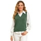 thumbnail image 1 of INSPIRE CHIC Suéter sin mangas con cuello en V de muy buen gusto para mujer Verde L, 1 of 6