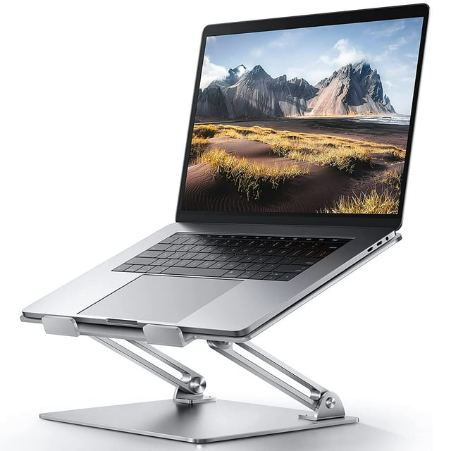 Support d'Ordinateur Portable Réglable pour Bureau, Support Ergonomique Portable pour Ordinateur, Support d'Ordinateur Portable en Aluminium avec Évent Thermique pour Rehausser Ordinateur Portable, MacBook, Air, Pro, Dell XPS, 11-17 Pouces Support pour Tout Ordinateur Portable
