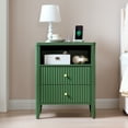 thumbnail image 4 of 4-Piece Fluted Bedroom Furniture Set, 2 Nightstands with Charging Station & 2 Dressers, Modern Wood Bedroom Set with Drawers and Metal Handles for Bedroom, Apartment, Small Spaces, Green, 4 of 7