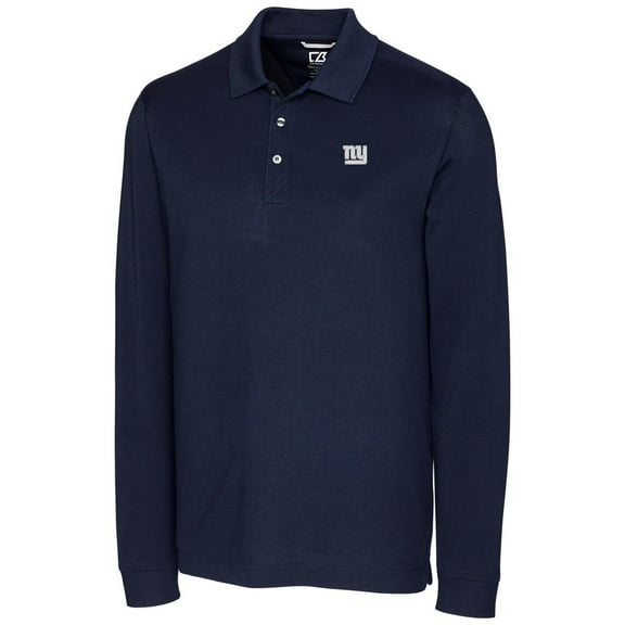 Men's Cutter & Buck Navy New York Giants Big & Tall Advantage Long Sleeve Polo