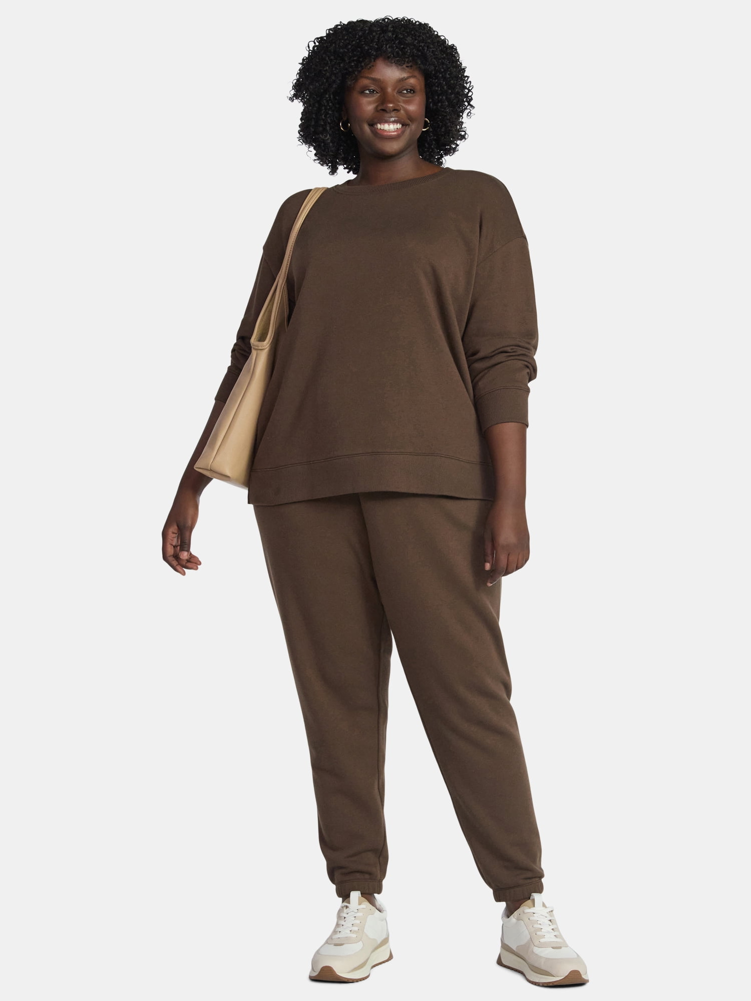 (2 pack) Terra & Sky Women's Plus Size Fleece Sweatshirt, Size 0X-5X
