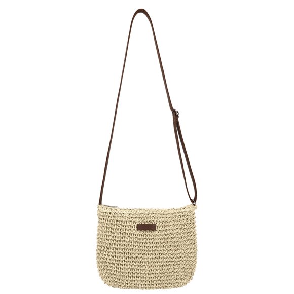 Bandolera de paja Youjaree, tejida, playa, vacaciones, beige, mujer