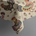 thumbnail image 5 of Beige Chicken Folk Pattern Square Tablecloth,Waterproof Square Table Cover,Wipeable Spillproof Washable Table Cover for Home Kitchen Party Decor 60"x60"(152x152cm), 5 of 6