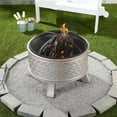 Mainstays 26" Steel Wood Burning Fire Pit with Mesh Spark Guard