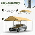 thumbnail image 4 of GOJOOASIS 10x20 Carport Heavy Duty Portable Garage Shelter Metal Car Canopy Tent with UV-Resistant & Weatherproof Top Cover for RV & Vehicles (Yellow, 10x20 Without sidewalls), 4 of 14