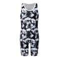 thumbnail image 3 of Hansber Boys Sleeveless Sports Gym Leotard Powerlifting Singlet Racerback Suspenders Shorts Jumpsuit Boxing Biketard Black 14, 3 of 7