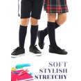 thumbnail image 4 of HUGH UGOLI Knee High Cotton Socks for Kids Girls Boys & Toddlers, Long School Uniform Socks, Soft & Comfortable,Navy Blue, 5-6 Years Old, 4 Pairs, 4 of 5