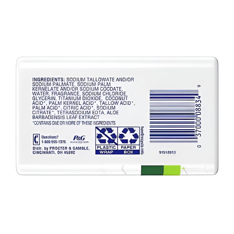 Safeguard White Aloe Vera Antibacterial Bar Washes Away Dirt & Odor, 4  Bars, 4 oz