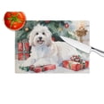 thumbnail image 2 of Coton De Tulear Cozy Christmas Glass Cutting Board Large 12 in x 15 in, 2 of 5