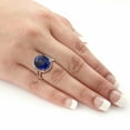 thumbnail image 2 of HeartsAndYou 6ct Oval Cut Natural Blue Sapphire & Moissanite Halo Ring 14k SOLID White Gold, 2 of 9