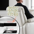thumbnail image 6 of COEQINE Non-Slip Recliner Headrest Protector Faux Leather Sofa Headrest Covers Waterproof Head Rest Covers with Adhesive Backed Hook and Loop Straps, 17x27 Inch, Flower Leaf Green, 3 Pieces, 6 of 7