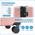 thumbnail image 4 of 28 Inch Hardside Carry On Luggage, Suitcase with Double Spinner Wheels & TSA Lock, Hard Shell, Expandable Rolling Lightweight, Pink, 4 of 8