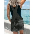 thumbnail image 3 of Ripped Denim Suspender Dress For Women's Casual Wear Adjustable Slim Strap Short Skirt, 3 of 4