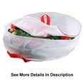thumbnail image 4 of Christmas Wreath Storage Bag - Heavy Duty Xmas Wreath Container with Sleek Zipper - 25" Whte, 4 of 6