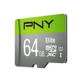 thumbnail image 2 of Pny P SDU64U185EL GE 64GB Elite microSDXC Card CL 10 85MB/s with Adapter, 2 of 4