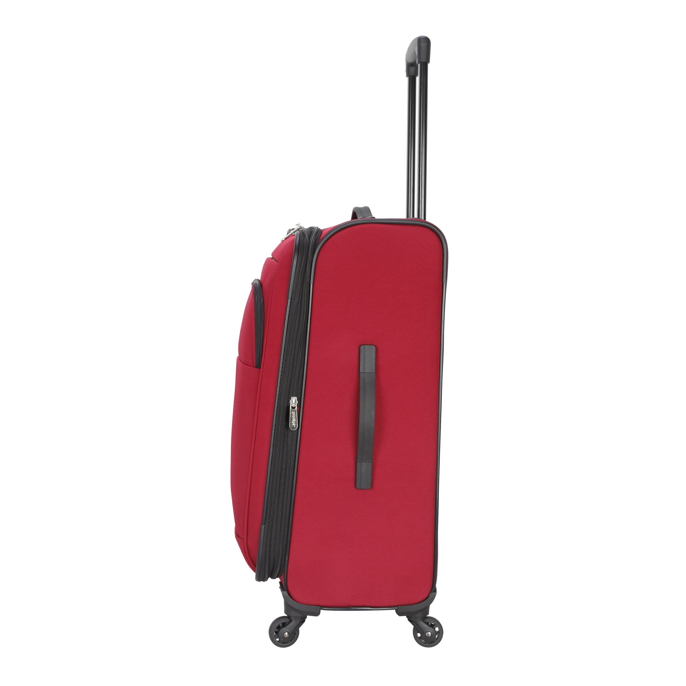 Protege 7-Piece Softside Luggage Set with Spinner Wheels and Divider Pockets, Includes Checked Bags and Carry-On, Merlot Red