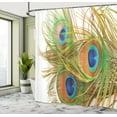 thumbnail image 5 of Ambesonne Spring Shower Curtain, Modern Peacock Feathers, 69"Wx84"L, Blue Green Pale Brown, 5 of 5