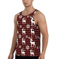 thumbnail image 2 of Cauagu Plaid Reindeer Snowflakes Print Men's Sleeveless Muscle Shirts,Tank Tops Quick Dry Workout Tank Top Gym Muscle Tee Fitness Bodybuilding T Shirt for Men-Large, 2 of 7
