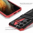 thumbnail image 5 of Decase Phone Case for Samsung Galaxy S22 Ultra Heavy Duty Cover With Slim Credit Card Holder Kicktand Hybrid Mobile Slot Rugged Case For Galaxy S22 Ultra, Red, 5 of 7