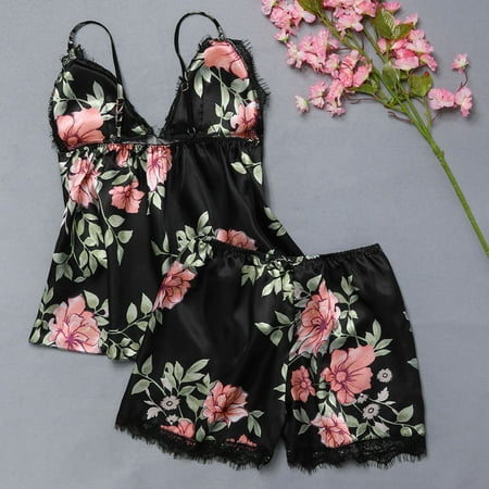 

Follure Lingerie Pajama Sets for Women Fashion Flower Lace Sleepwear Temptation Jumpsuit Underwear