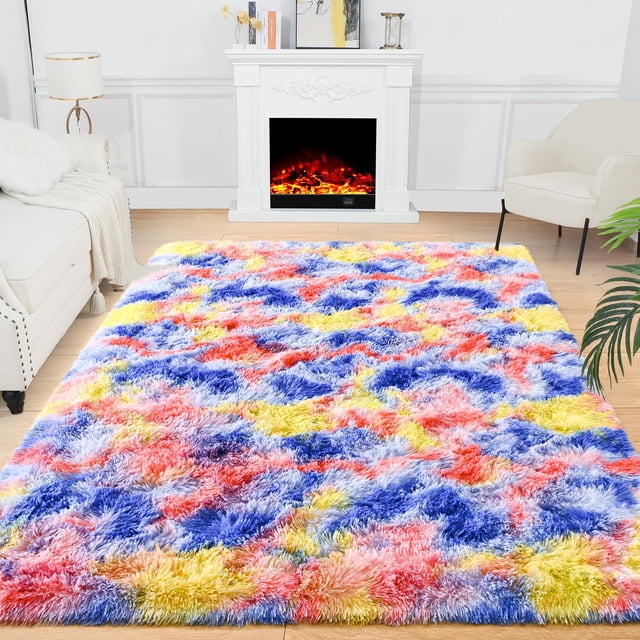 Alfombra de Área Rainbow Noahas 90x150 cm Peluda y Suave para Niños