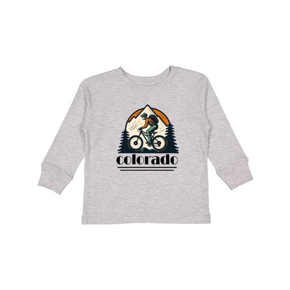 Inktastic Colorado Mountain Biking Boys or Girls Long Sleeve Toddler T-Shirt