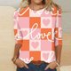 thumbnail image 1 of Fiudx Ofertas y Liquidaciones Blusa Holgada con Estampado de Pascua y Cuello Redondo Retro de Manga Tres Cuartos a La Moda para Mujer, 1 of 4