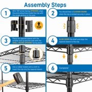 Alvantor 5-Tier Heavy Duty Storage Rack Shelving Unit, Black, 250 kg Load Capacity