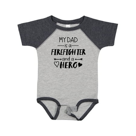 

Inktastic My Dad is a Firefighter and a Hero Gift Baby Boy or Baby Girl Bodysuit