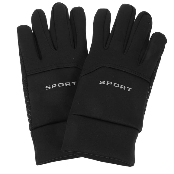LOLIPPYY Black Polyester Winter Gloves for Men's with Touchscreen Fingers, AntiSlip, Warm and Water Resistant for Outdoor Activities