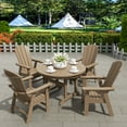 thumbnail image 6 of WestinTrends Malibu Patio Dining Table, All Weather Poly Lumber Adirondack 47" Trestle Round Outdoor Table with Umbrella Hole, Weathered Wood, 6 of 7